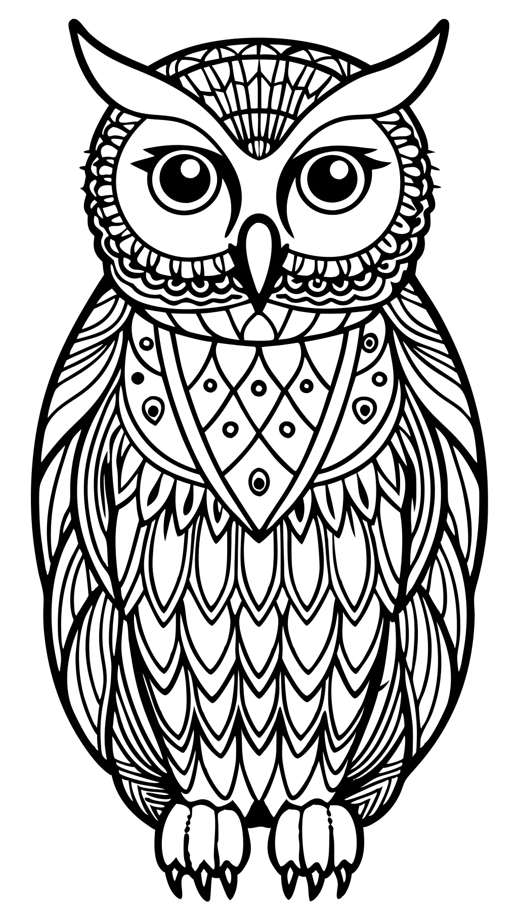 coloring pages of owls for adults